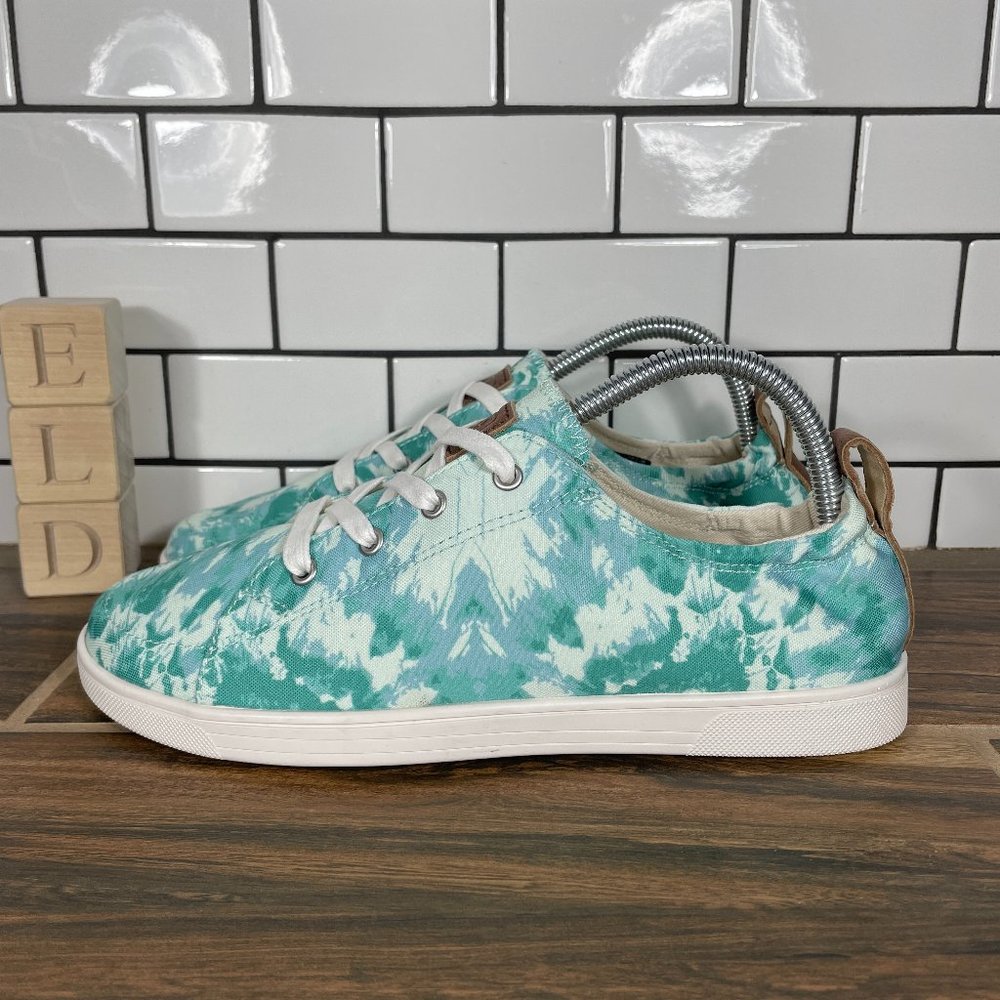 Spenco Womens Size 8.5 Shoes Green Canvas Scrunch Back Orthopedic Low Sneakers